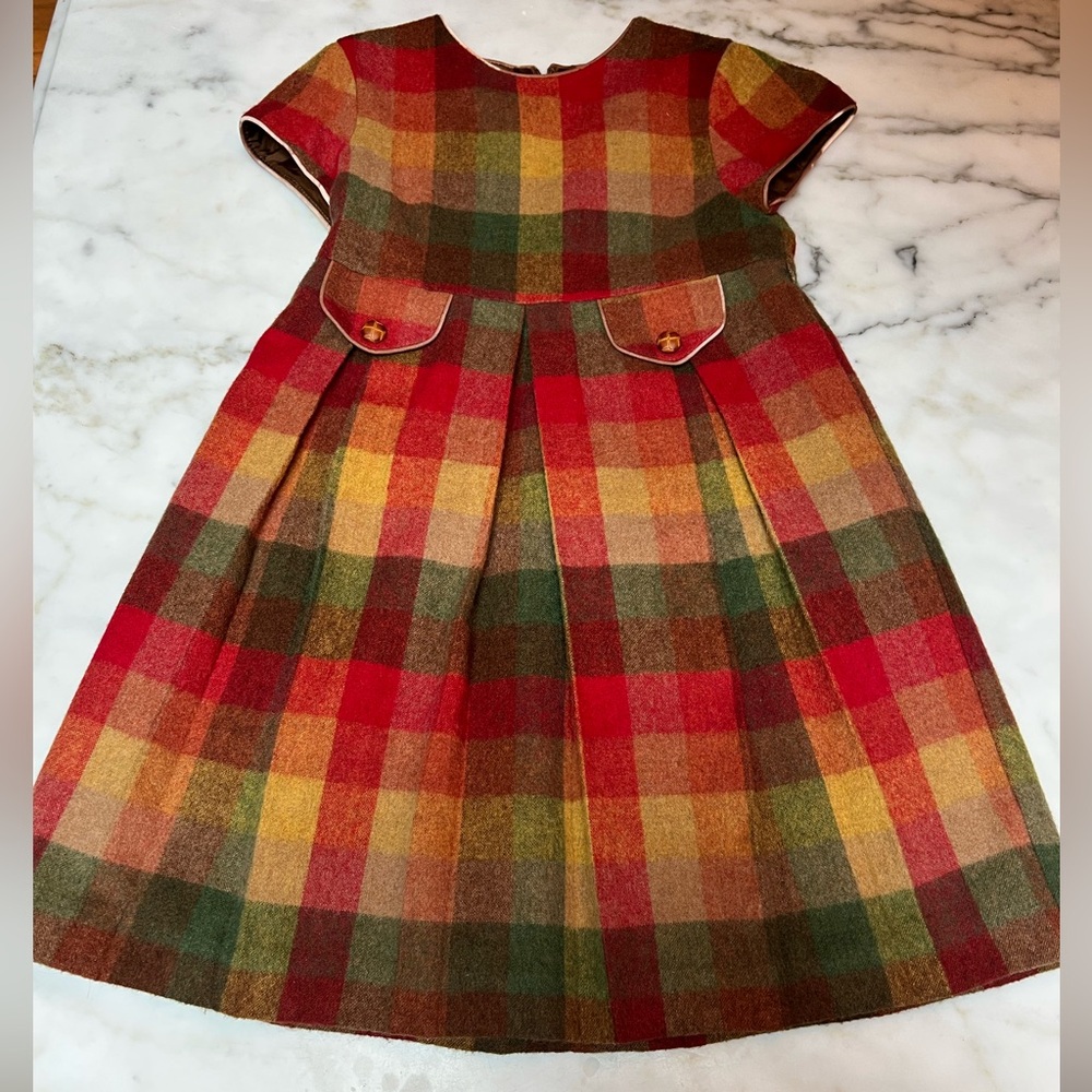 Holiday Plaid Dress with Pocket Details